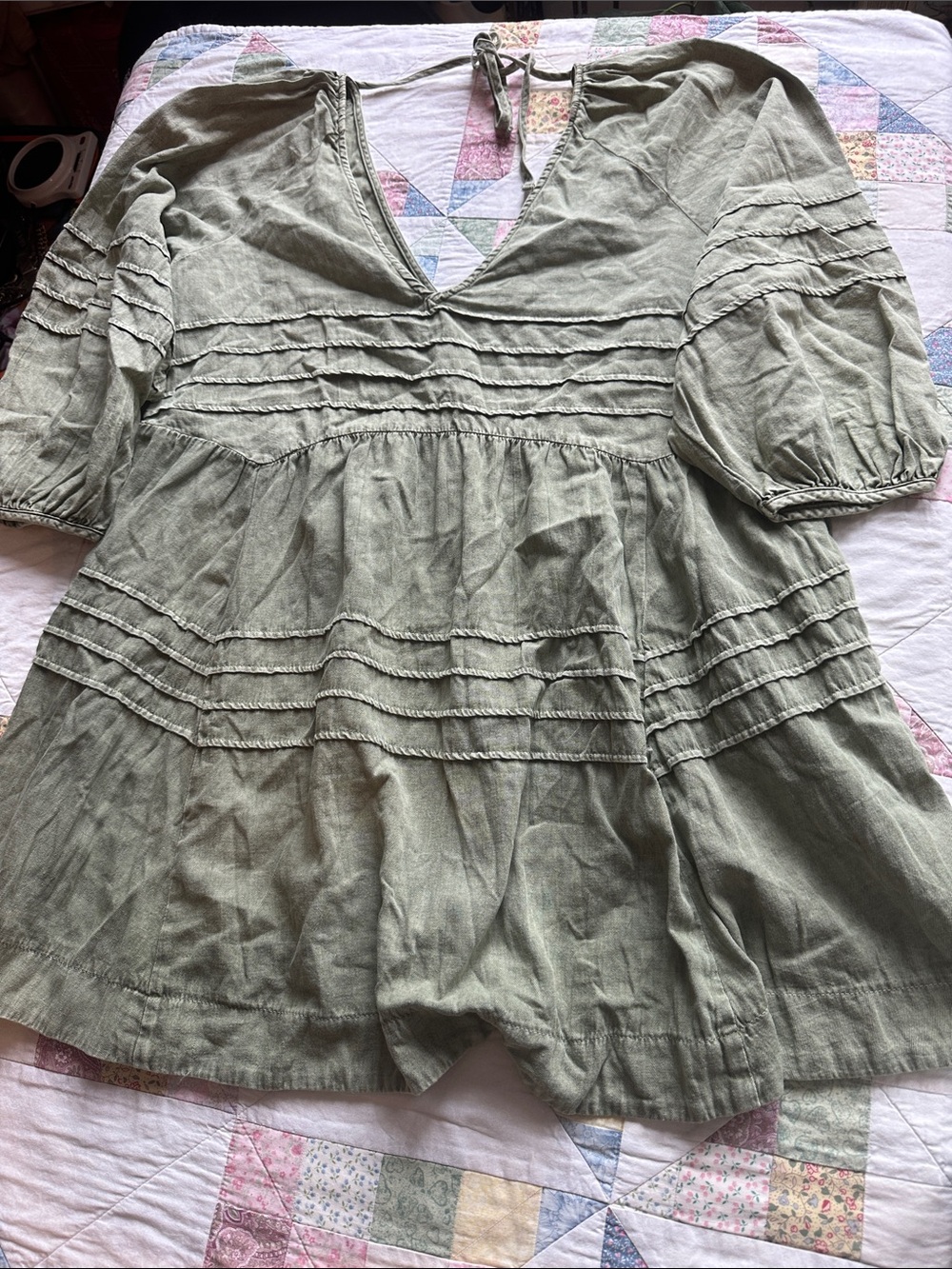 Z—Mustard Seed Olive Green top/dress